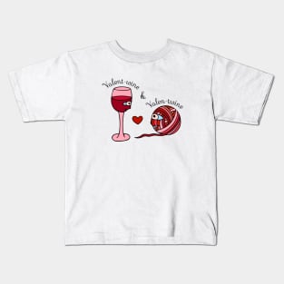 Valent-wine and Valen-twine Kids T-Shirt